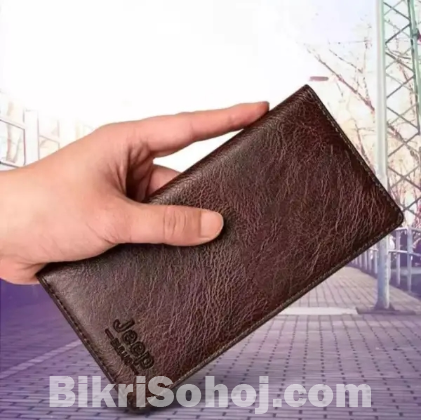 Jeep Black Long Artificial Leather Wallet for men